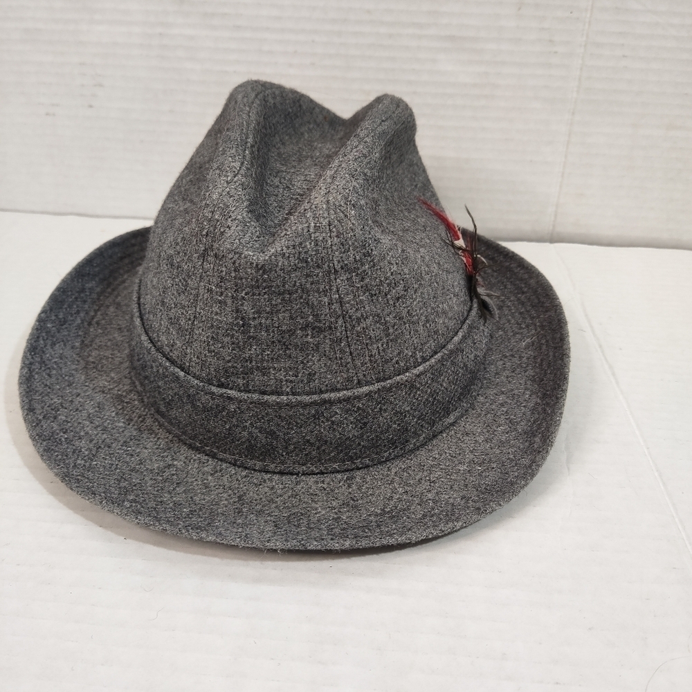 Mallory By Stetson Gray Pure Wool Lined Fedora Hat 7/8 - Picture 3 of 8